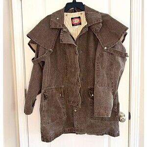 The Australian Outback Collection Men's Brown Duster Coat Mid-Length Button M